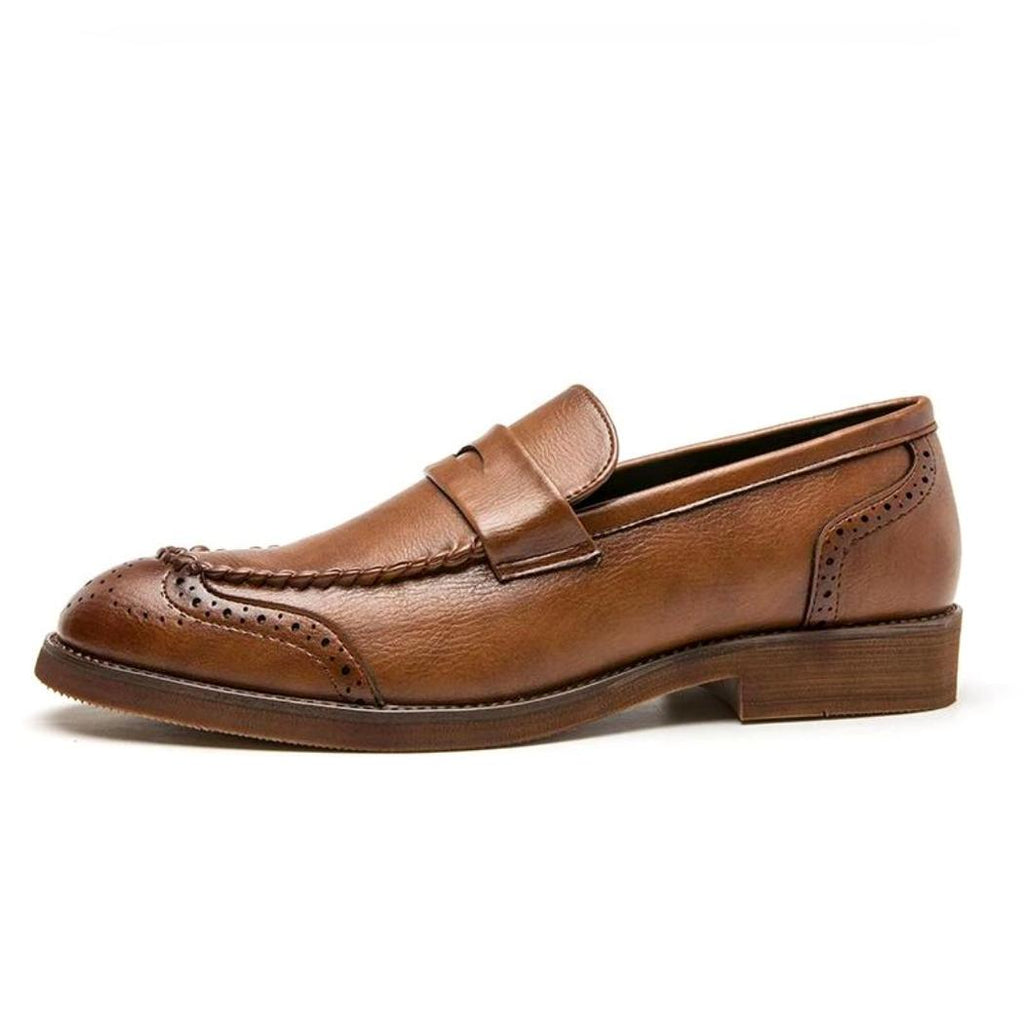 Mocassins brillants en cuir véritable pour homme