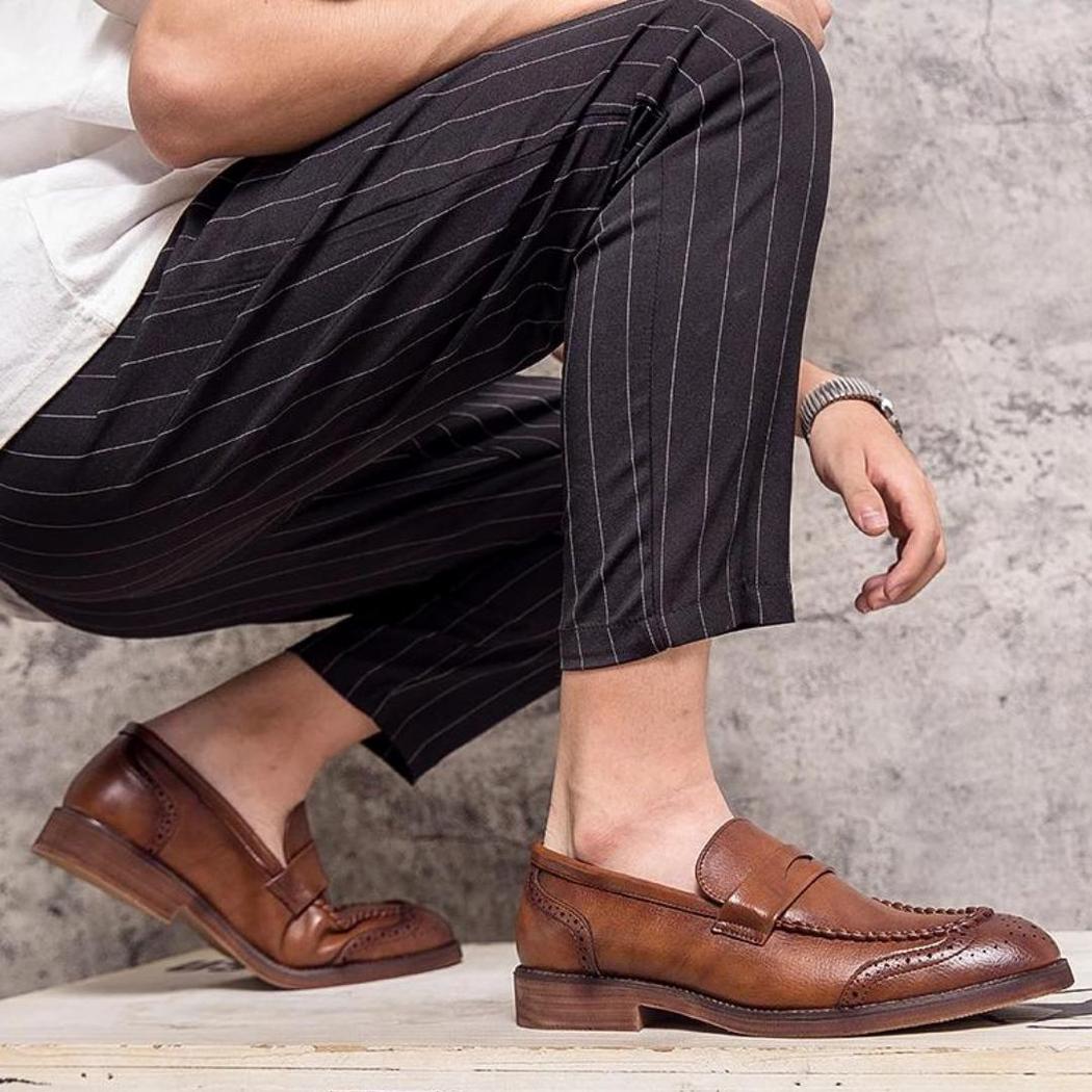 Mocassins brillants en cuir véritable pour homme