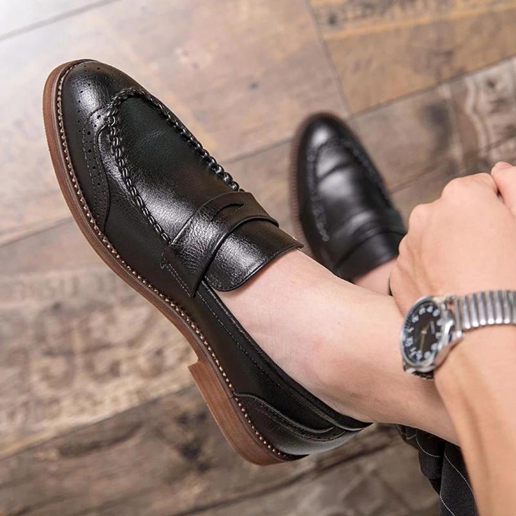 Mocassins brillants en cuir véritable pour homme