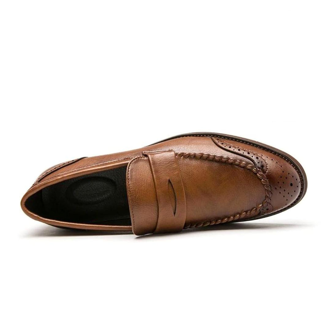 Mocassins brillants en cuir véritable pour homme