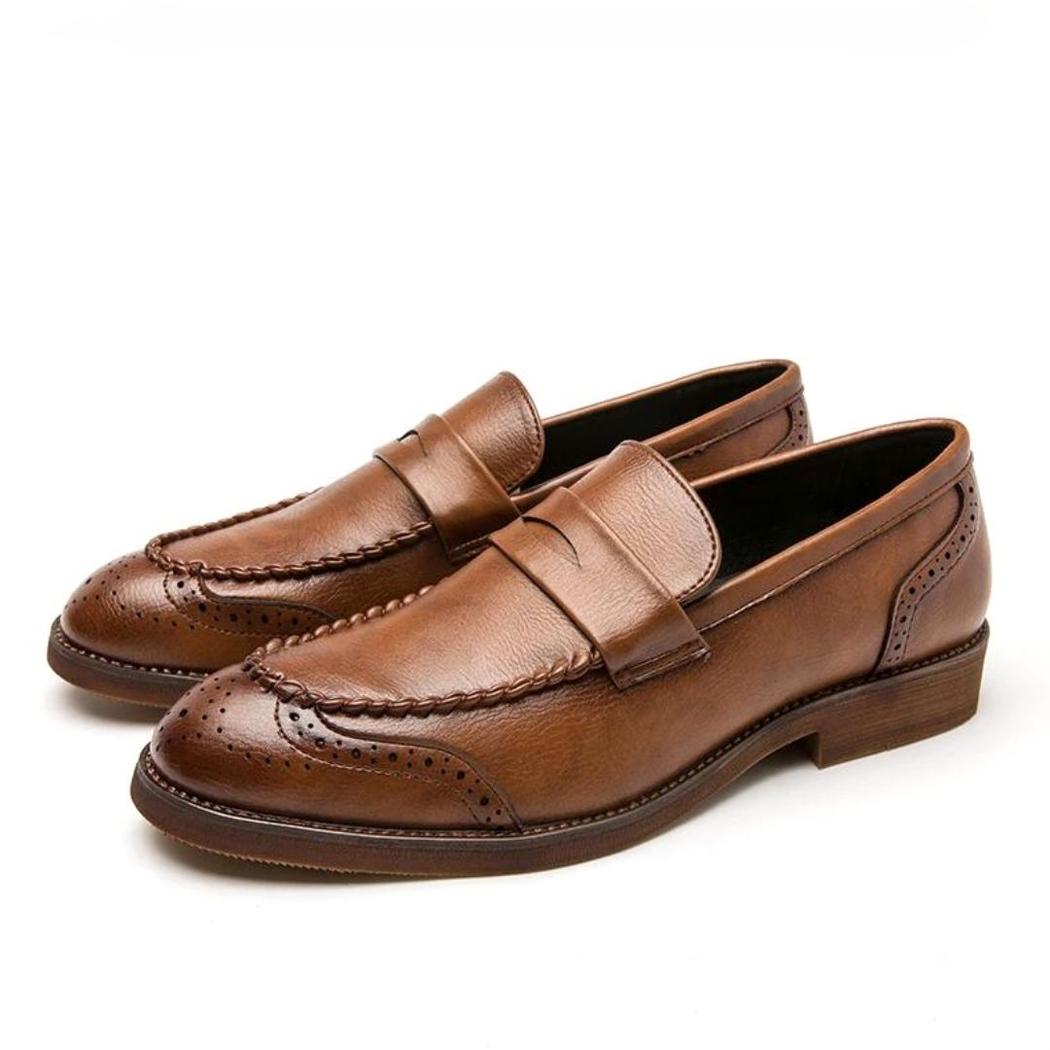 Mocassins brillants en cuir véritable pour homme