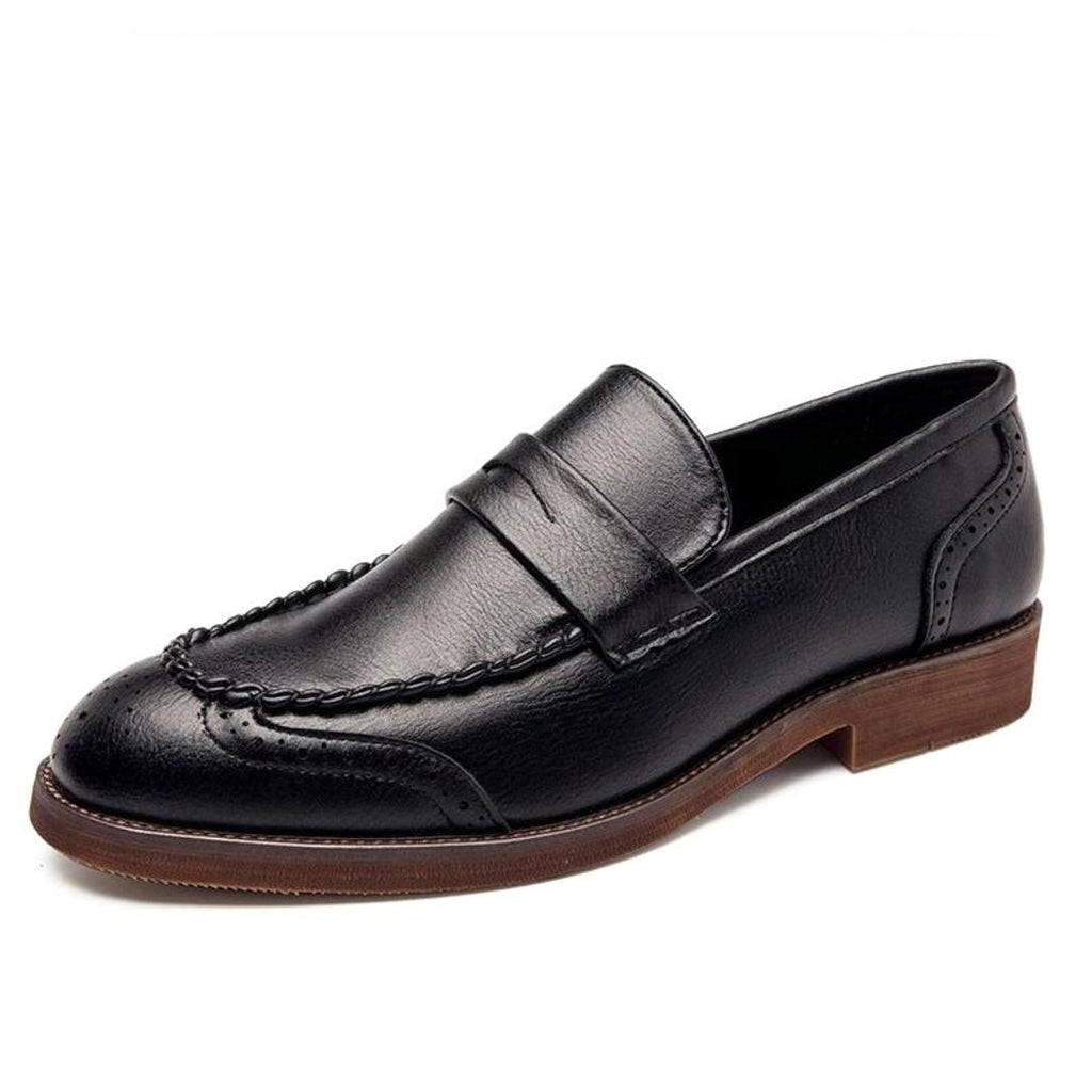 Mocassins brillants en cuir véritable pour homme
