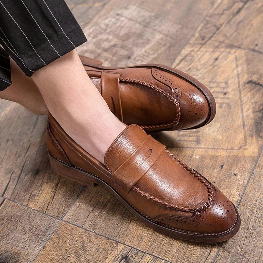 Mocassins brillants en cuir véritable pour homme