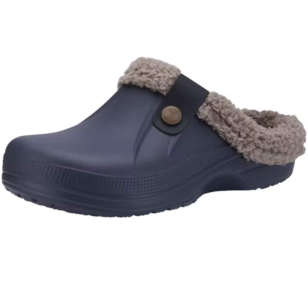 Mocassin sabot fourré en plastique pour femme
