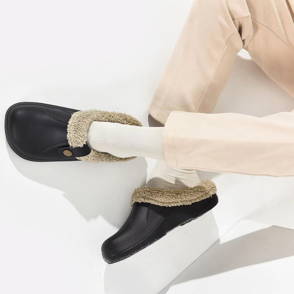 Mocassin sabot fourré en plastique pour homme