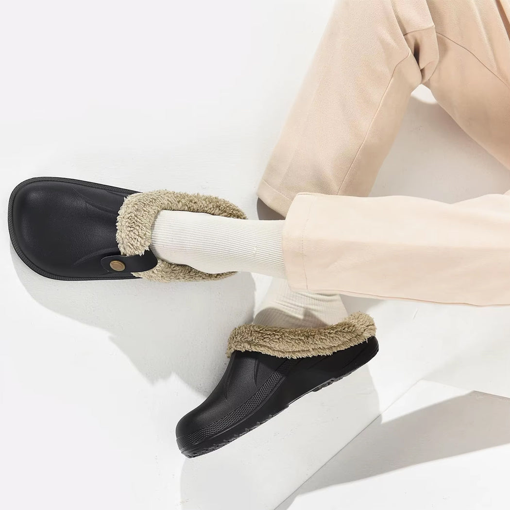 Mocassin sabot fourré en plastique pour homme