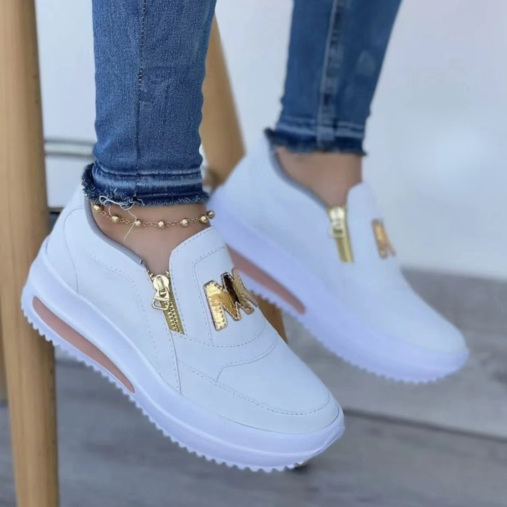 Mocassins à plateforme avec fermeture éclair pour femme