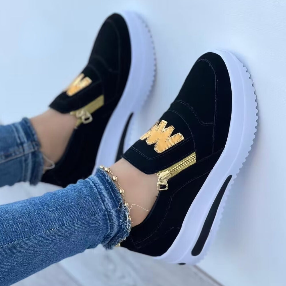 Mocassins à plateforme avec fermeture éclair pour femme