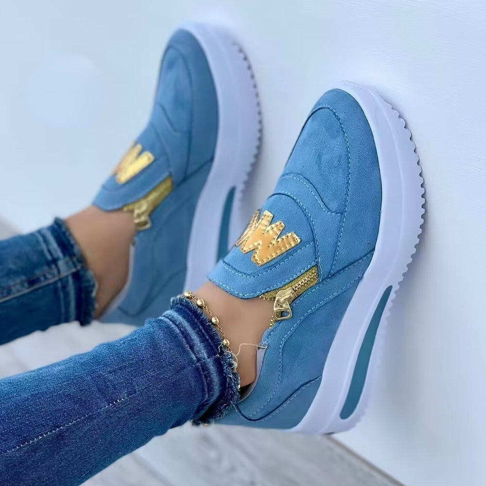 Mocassins à plateforme avec fermeture éclair pour femme