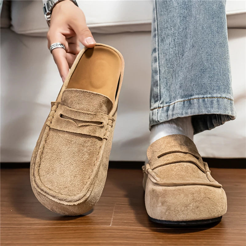Mule penny en flanelle pour homme, coloris Beige