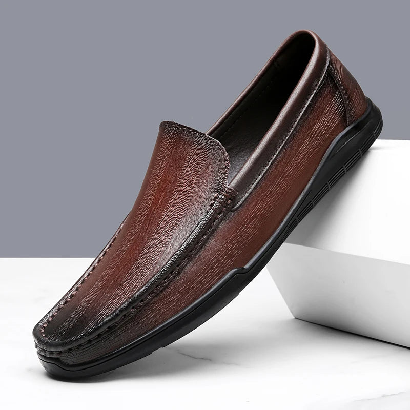 Mocassins souples en cuir lisse pour homme
