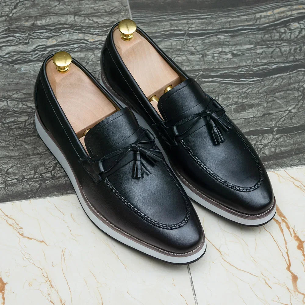 Mocassins à pampilles en cuir pour homme
