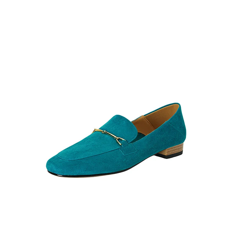 Mocassins en cuir à boucle métallique pour femme