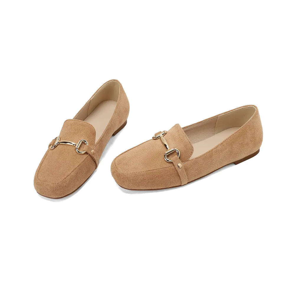 Mocassins à mors métallique pour femme, coloris Abricot
