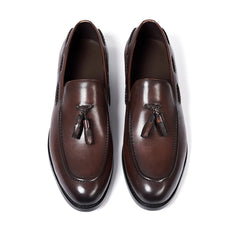 Mocassin à gland pour homme avec pampilles décoratives, Marron
