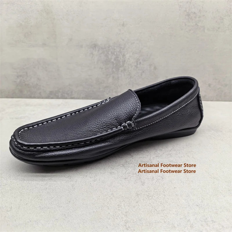 Mocassins noirs souples à enfiler pour homme