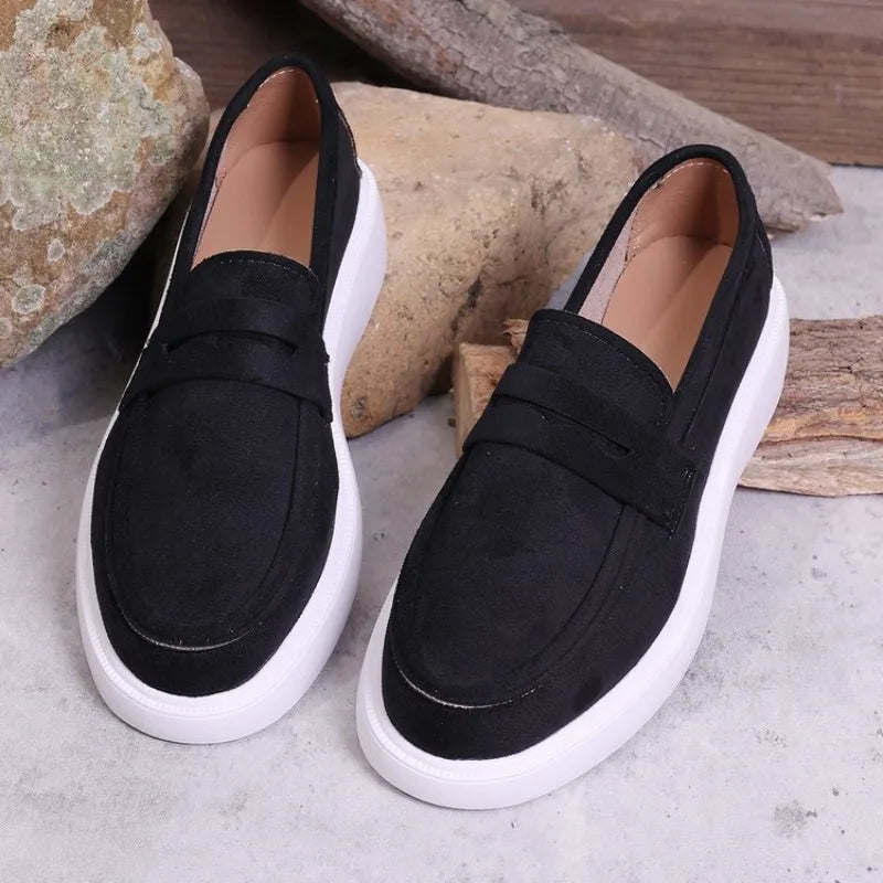 Mocassins à semelle épaisse blanche pour femme