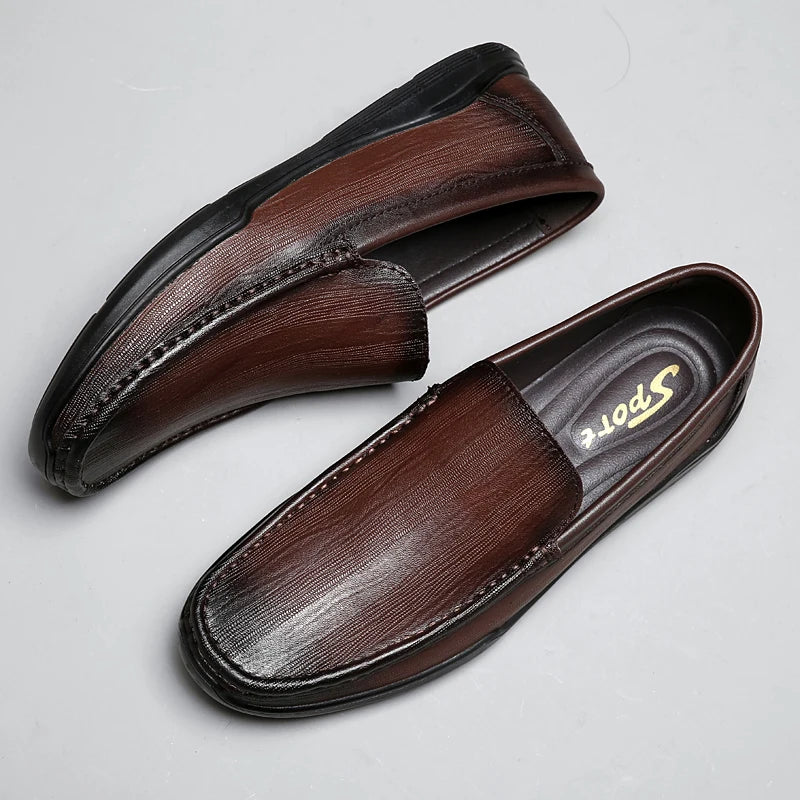Mocassins souples en cuir lisse pour homme