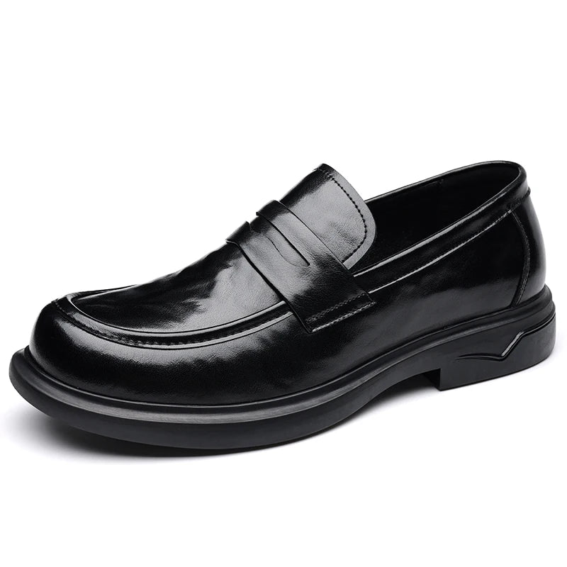Mocassins penny en cuir pour homme, coloris Noir