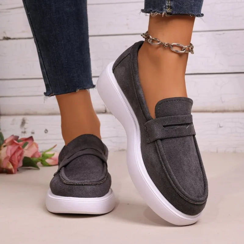 Mocassins à semelle épaisse blanche pour femme