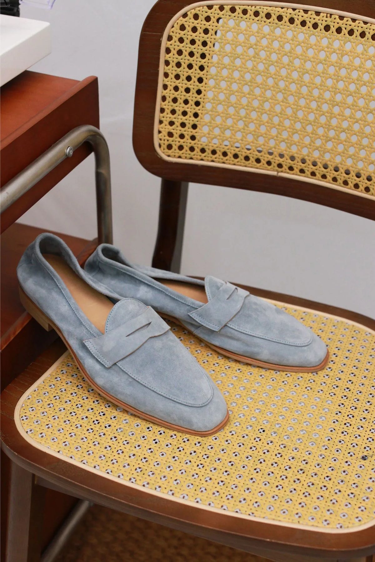 Mocassins penny loafer en daim pour homme