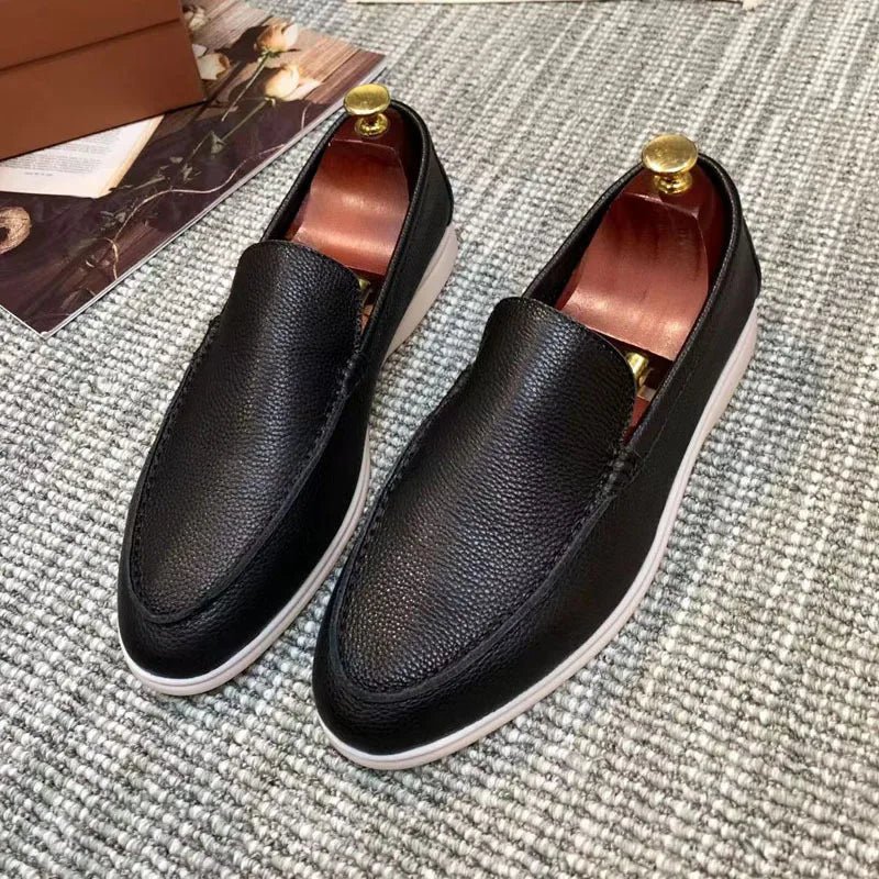 Mocassins à enfiler en similicuir pour homme, coloris Noir