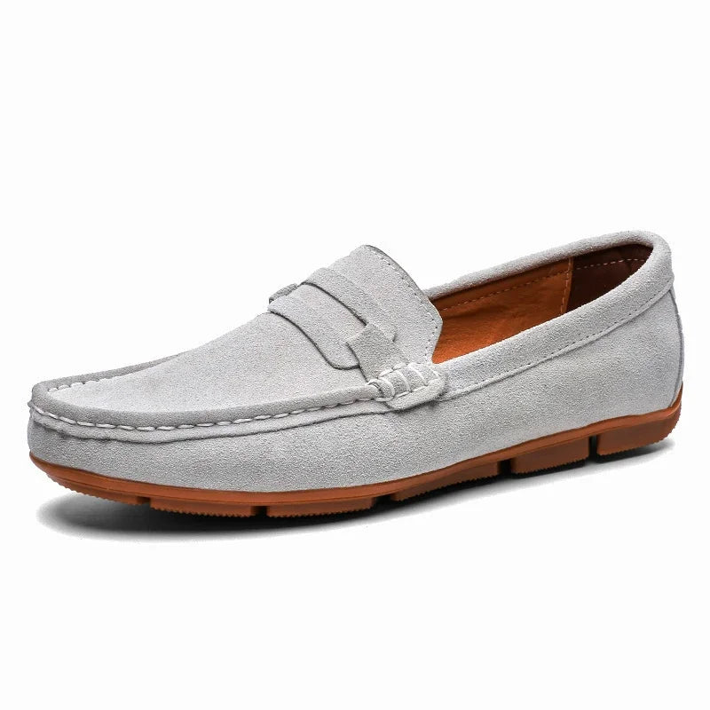 Mocassins penny en daim pour homme