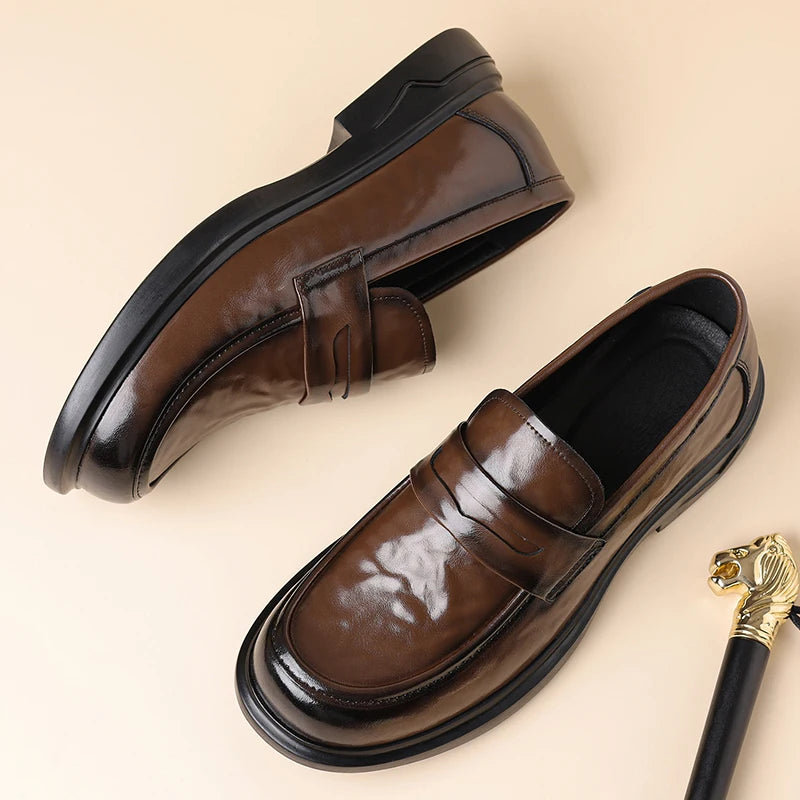 Mocassins penny en cuir pour homme