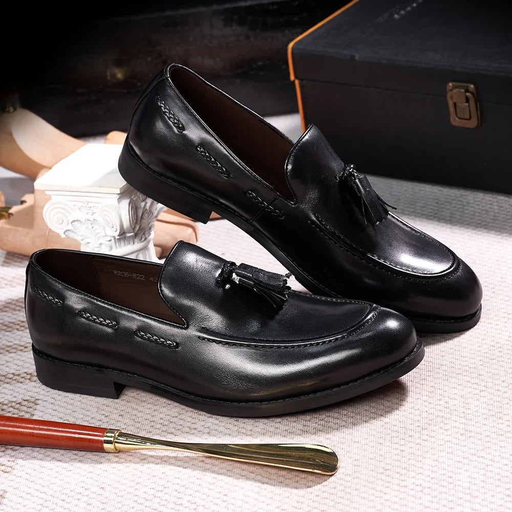 Mocassins à pampilles en cuir pour homme