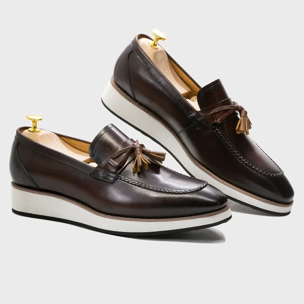 Mocassins à pampilles en cuir pour homme
