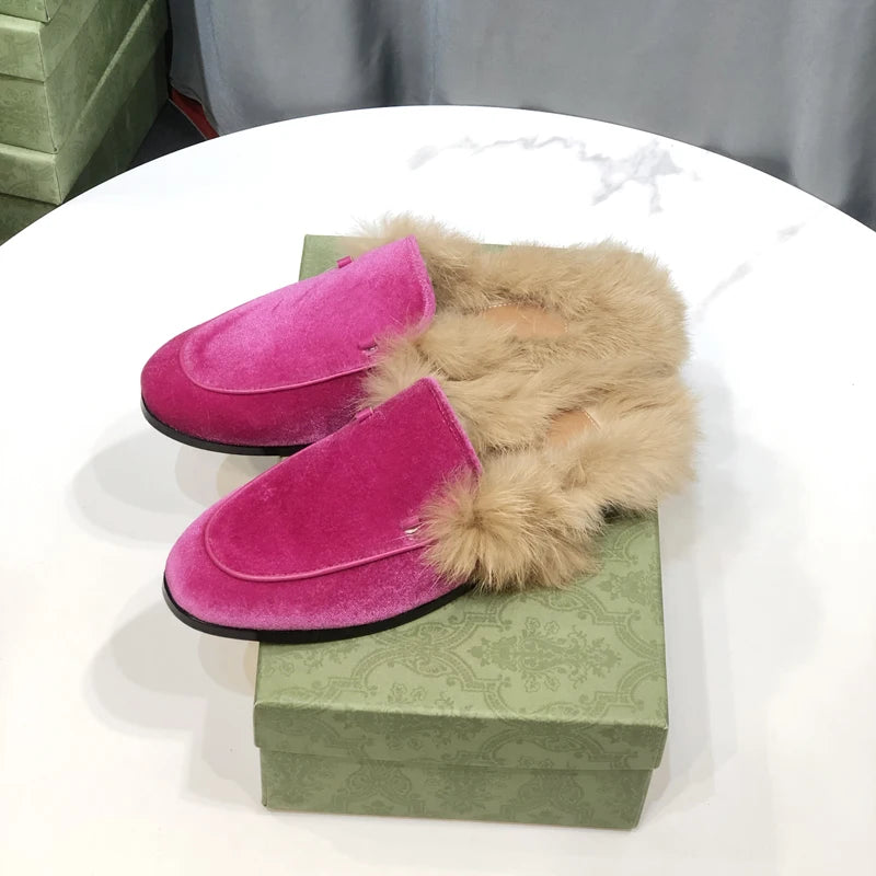 Mule fourrée à étoiles pour femme