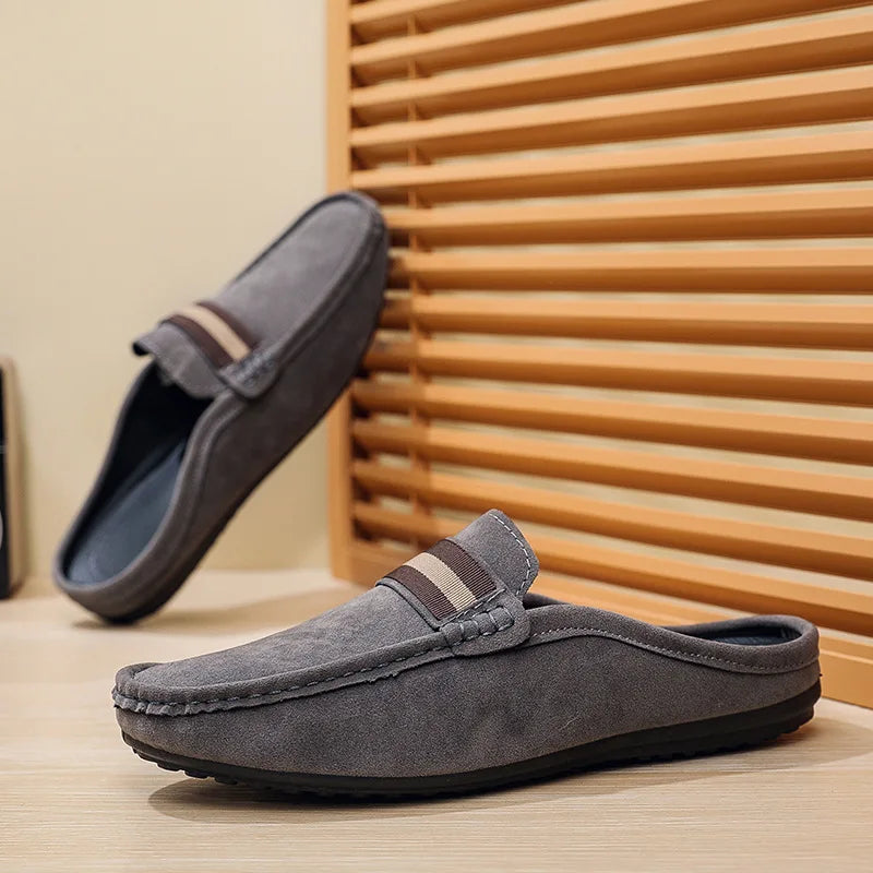 Mule à bande rayée pour homme, coloris Gris