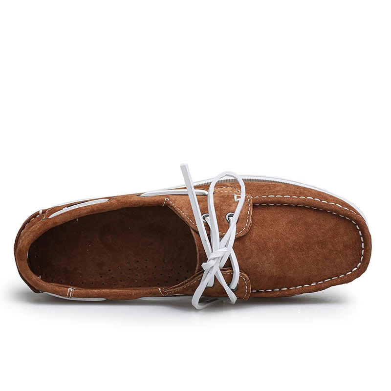 Mocassins bateau en daim pour homme