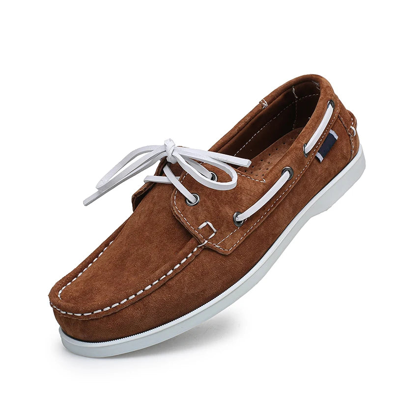 Mocassins bateau en daim pour homme
