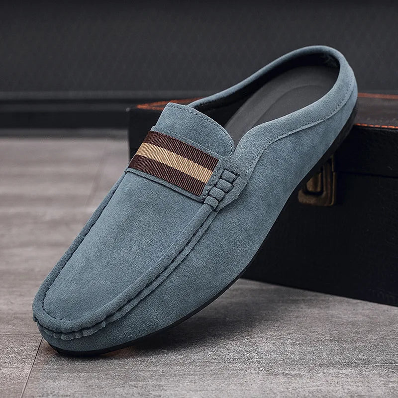Mule à bande rayée pour homme, coloris Bleu