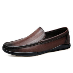 Mocassin Cuir Lisse Homme à Enfiler Classique, Marron