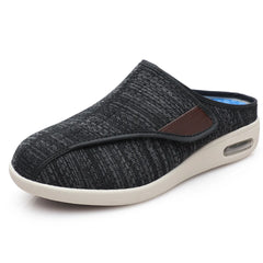 Mules orthopédiques à scratch en maille chinée, Noir