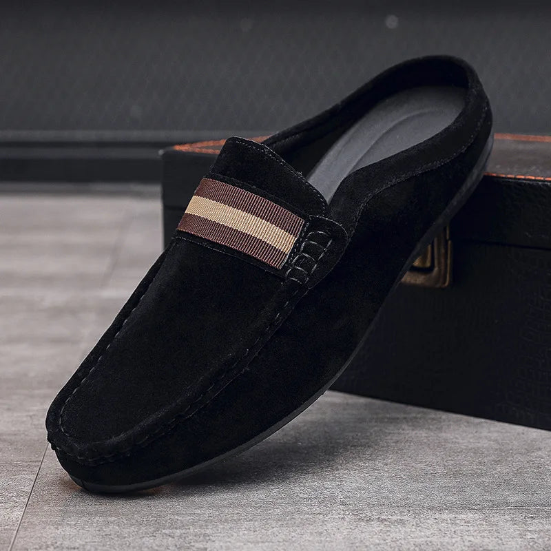 Mule à bande rayée pour homme, coloris Noir