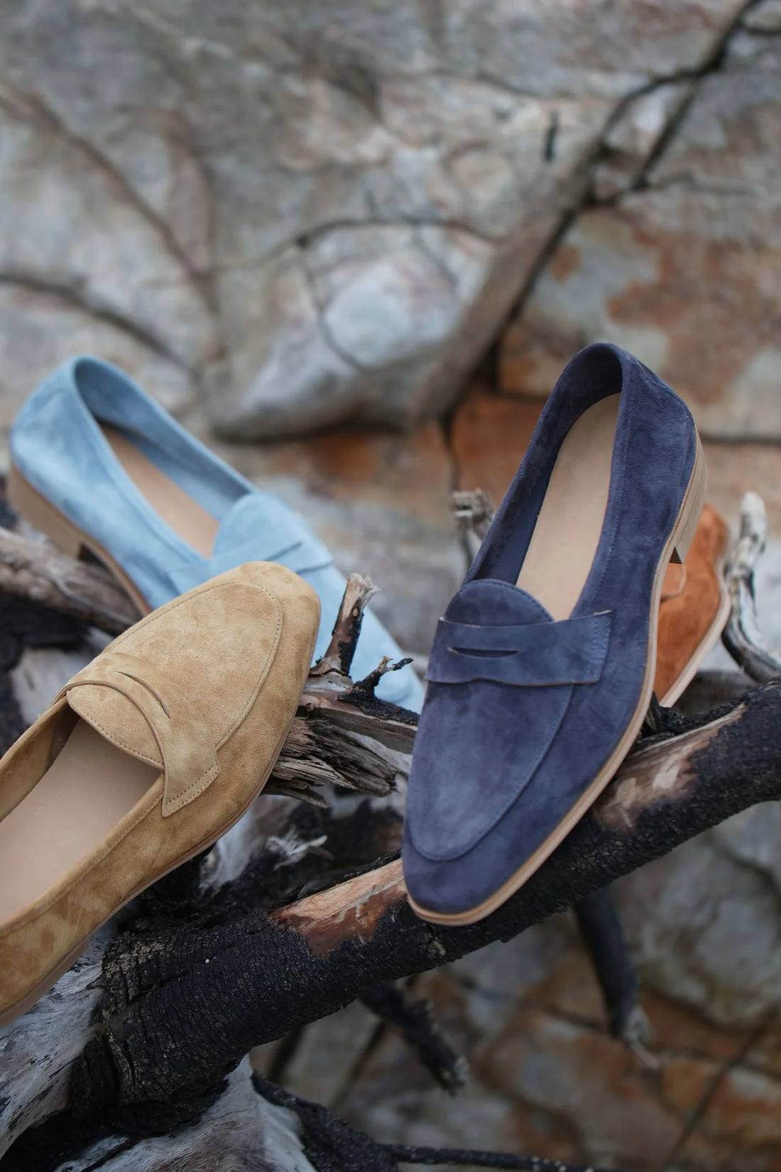 Mocassins penny loafer en daim pour homme