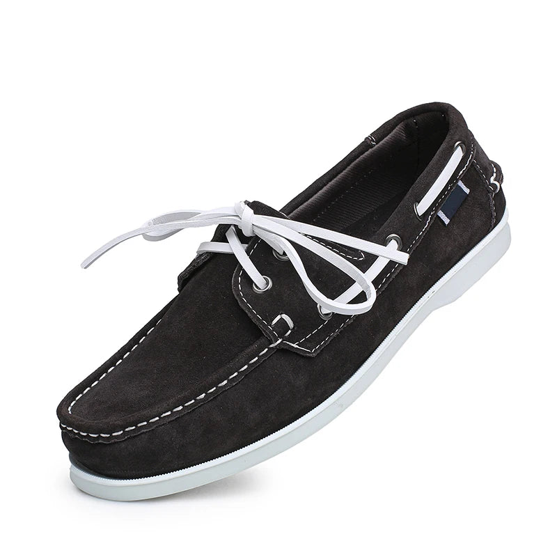 Mocassins bateau en daim pour homme