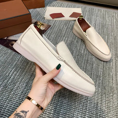 Mocassin homme marron clair à enfiler, semelle confort, Beige