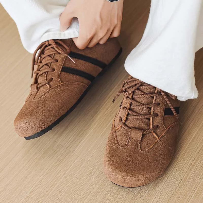 Mule à lacets en flanelle pour homme