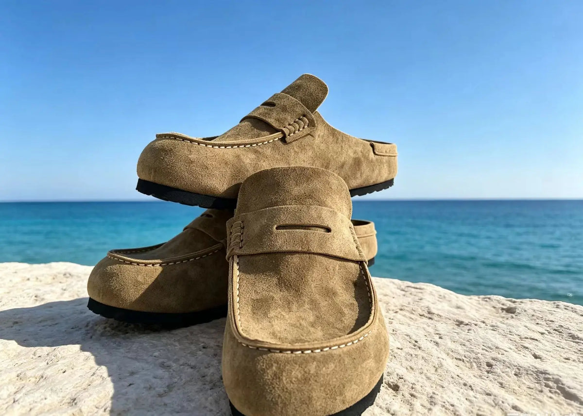 Mule sabot en daim de vache pour femme et homme