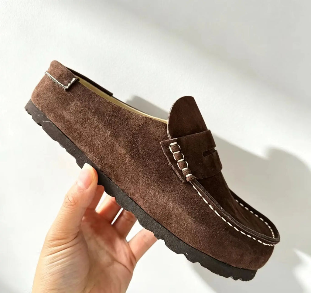 Mule sabot en daim de vache pour femme et homme