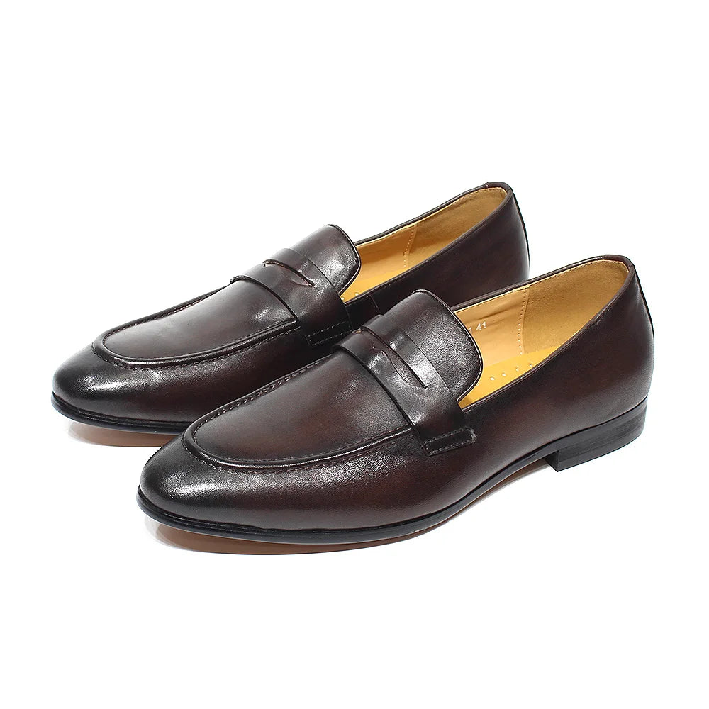 Mocassins penny loafer en cuir pour homme