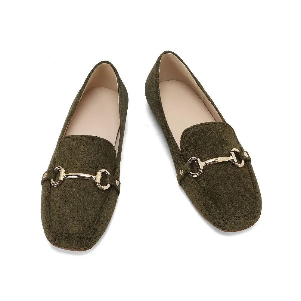 Mocassins à mors métallique pour femme, coloris Kaki
