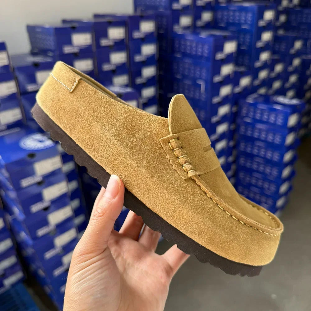Mule sabot en daim de vache pour femme et homme, coloris Camel