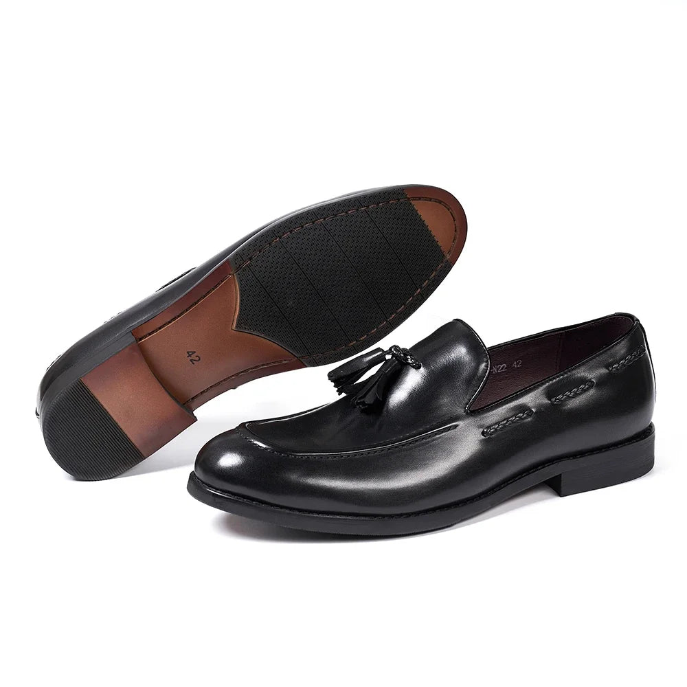 Mocassins à pampilles en cuir pour homme