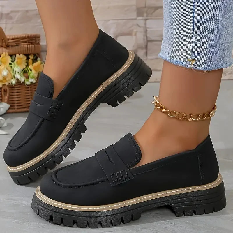 Mocassins plateforme unis pour femme