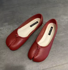 Ballerines plates mocassins tabi, Rouge